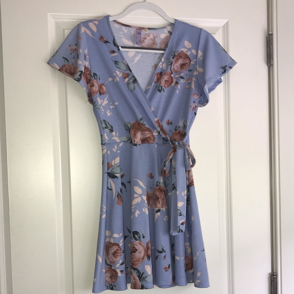 Francesca’s floral wrap dress